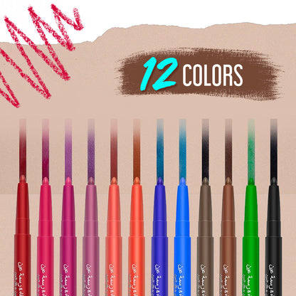 12 Color Waterproof Eyeliner Pen Set