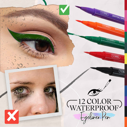 12 Color Waterproof Eyeliner Pen